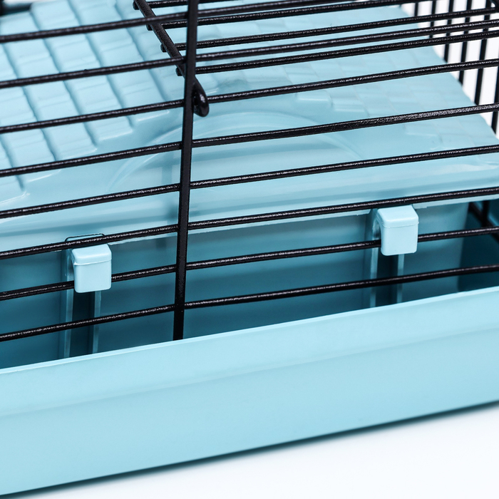 Клетка-мини для грызунов Клетка-мини для грызунов "Пижон" №2, укомплектованная, 27 х 15 х 16 см, бирюзовая