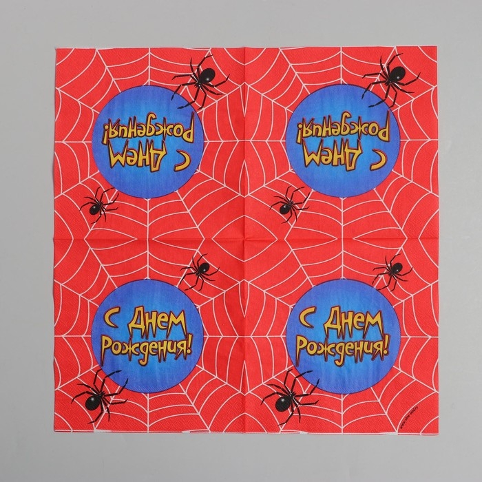 Салфетки бумажные двухслойные «С днём рождения», паутина, 33х33, 20 шт. Салфетки бумажные двухслойные «С днём рождения», паутина, 33х33, 20 шт.