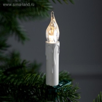 Гирлянда «Нить» 10 м с насадками «Свечи на прищепке», IP20, тёмная нить, 50 LED, свечение тёплое белое, 220 В
