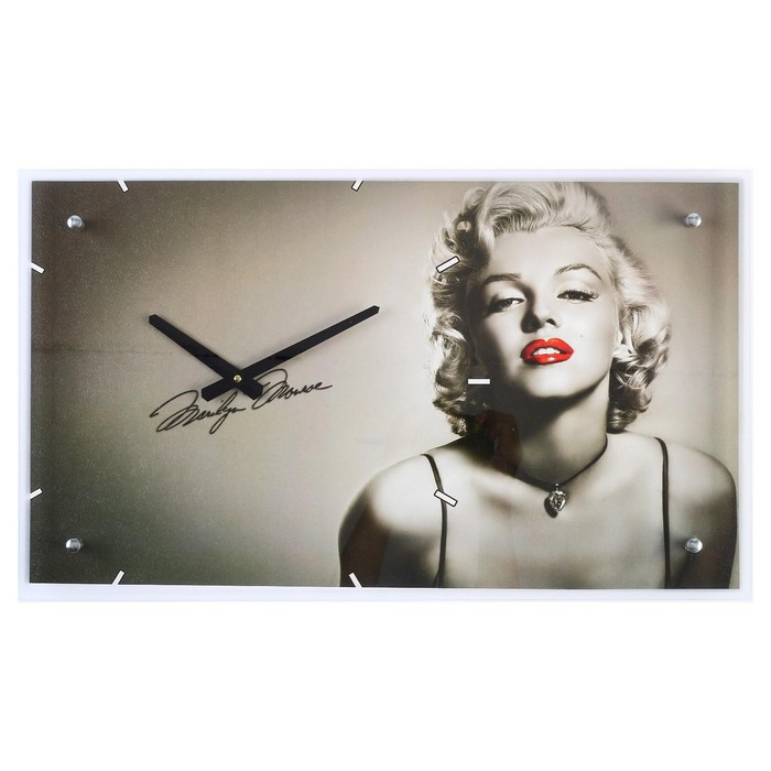 Часы-картина настенные, интерьерные  Часы-картина настенные, интерьерные "Мэрилин Монро", бесшумные, 35 х 60 см