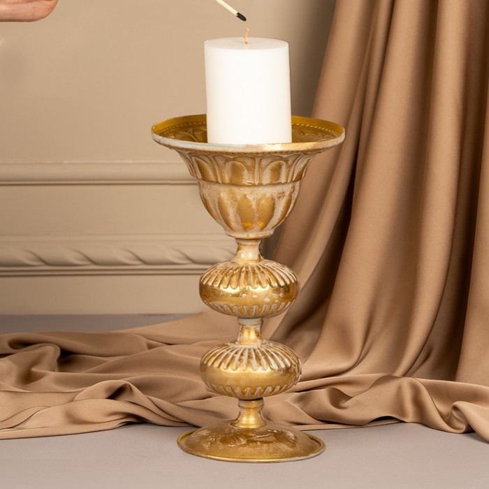 Подсвечник металл «Ярусы» для одной свечи 16 х 16 х 25 см