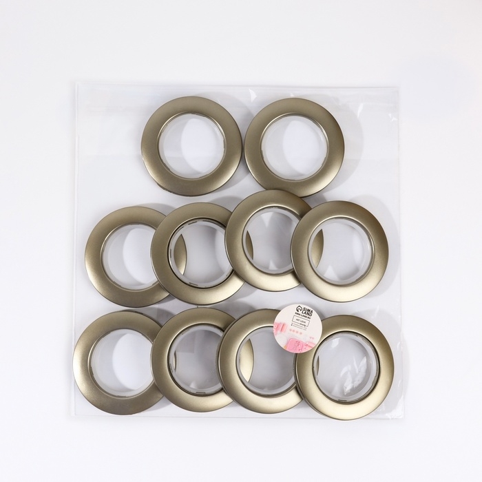 Люверсы для штор, d = 4,1/7,5 см, 10 шт, цвет бронзовый Люверсы для штор, d = 4,1/7,5 см, 10 шт, цвет бронзовый