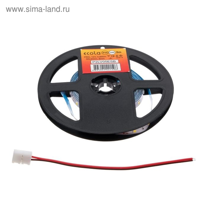 Светодиодная лента Ecola PRO 5 м, IP20, SMD3528, 60 LED/м, 4.8 Вт/м, 12 В, 4200К Светодиодная лента Ecola PRO 5 м, IP20, SMD3528, 60 LED/м, 4.8 Вт/м, 12 В, 4200К