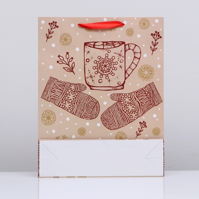 Новый год. Пакет ламинированный вертикальный Новый год. Пакет ламинированный вертикальный "Зимних радостей",33 х 42 х 10 см.