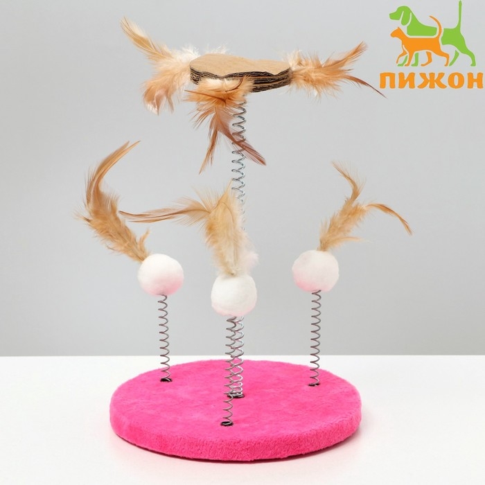 Дразнилка на основании  Дразнилка на основании "Праздничная", 15 см, коричневая/белая/розовая