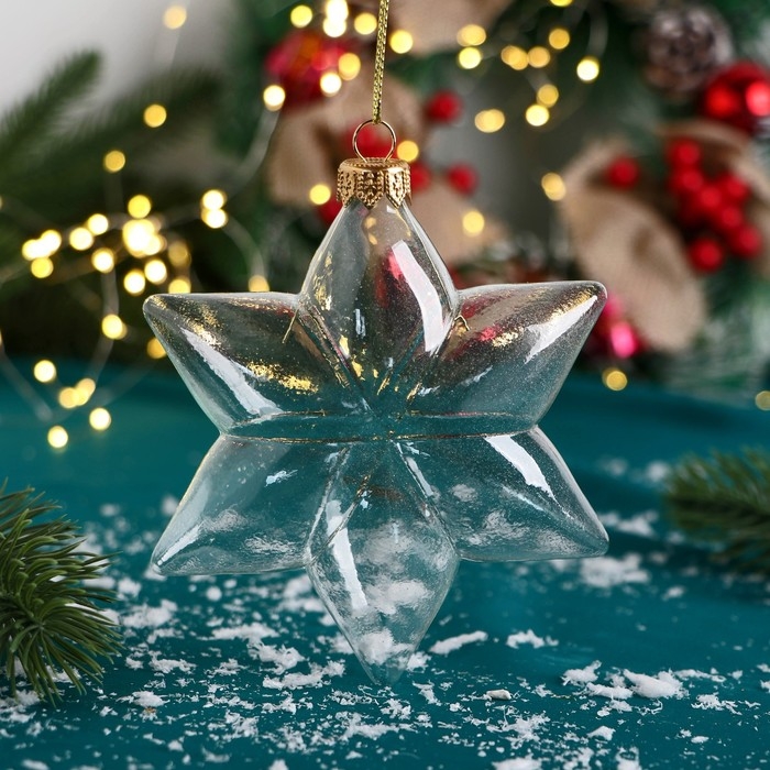 Ёлочная игрушка Ёлочная игрушка "ЗВЕЗДА" 12 см, прозрачная