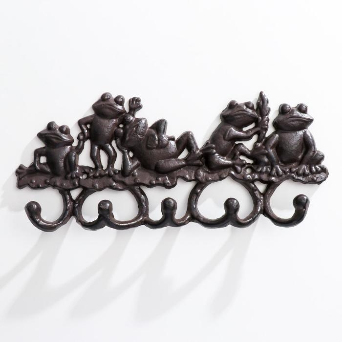 Крючки декоративные металл Крючки декоративные металл "Лягушки" 14х31х4 см