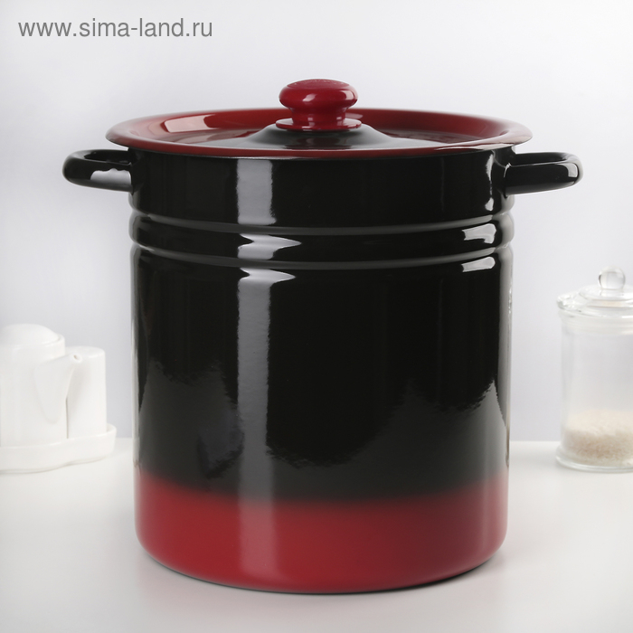 Кастрюля эмалированная, 12 л, цвет МИКС