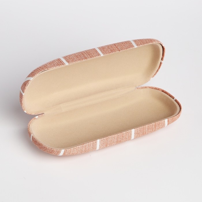 Футляр для очков на хлопушке, длина 16 см, цвет бежевый Футляр для очков на хлопушке, длина 16 см, цвет бежевый