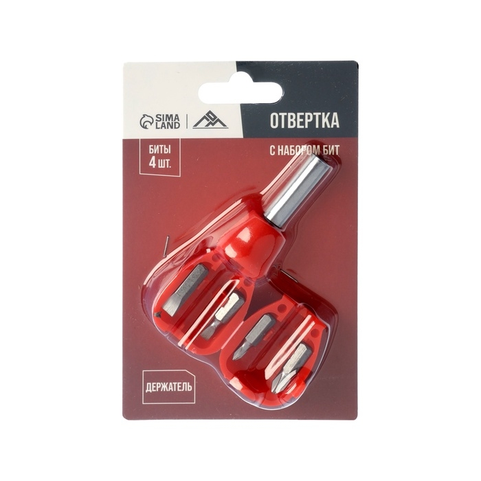 Отвертка с набором бит ЛОМ, пластиковая рукоятка, 5 предметов Отвертка с набором бит ЛОМ, пластиковая рукоятка, 5 предметов