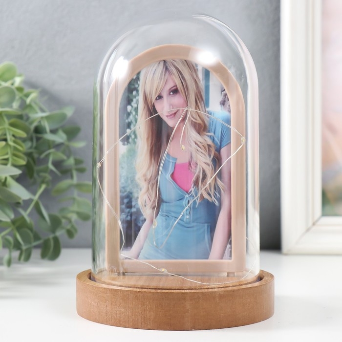 Фоторамка 7х12 см свет  Фоторамка 7х12 см свет "Арка в колбе" от батареек 3хLR1130 11х11х18 см