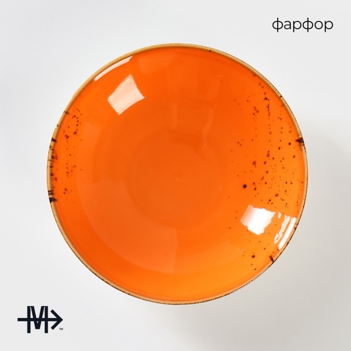Салатник фарфоровый Magistro «Церера», 400 мл, d=16,2 см, цвет оранжевый