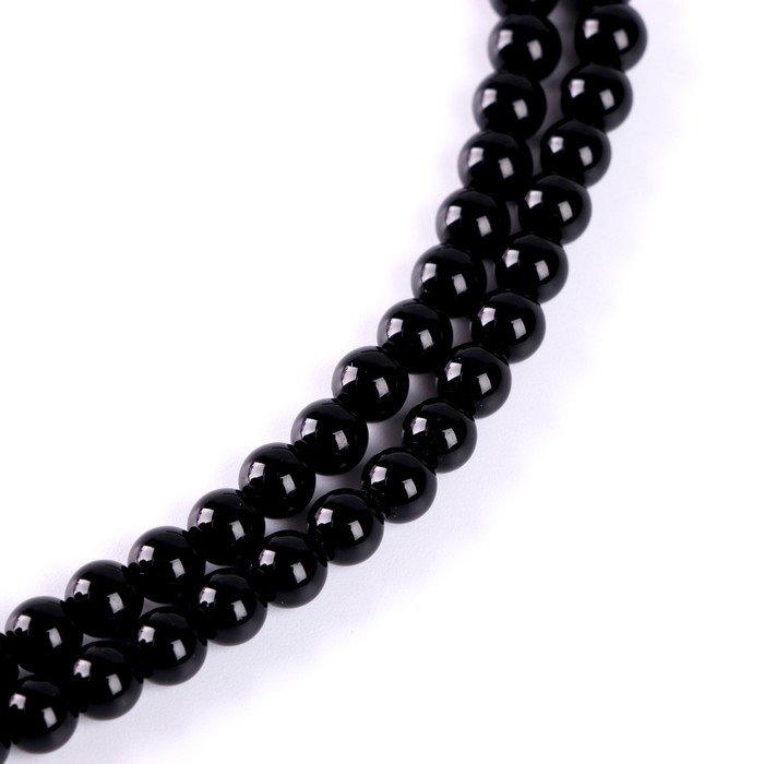 Бусины из натурального камня «Чёрный агат» набор 60 шт., размер 1 шт. — 6 мм Бусины из натурального камня «Чёрный агат» набор 60 шт., размер 1 шт. — 6 мм