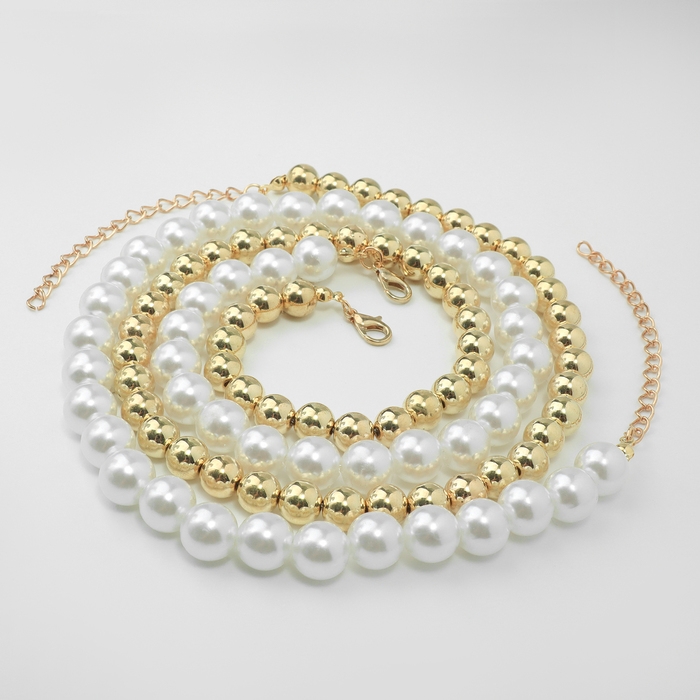 Колье с жемчугом «Олимпия» окружение, цвет золото, 45см
