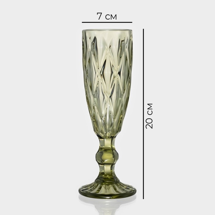 Набор бокалов из стекла для шампанского Magistro «Круиз», 160 мл, 7×20 см, 6 шт, цвет зелёный Набор бокалов из стекла для шампанского Magistro «Круиз», 160 мл, 7×20 см, 6 шт, цвет зелёный