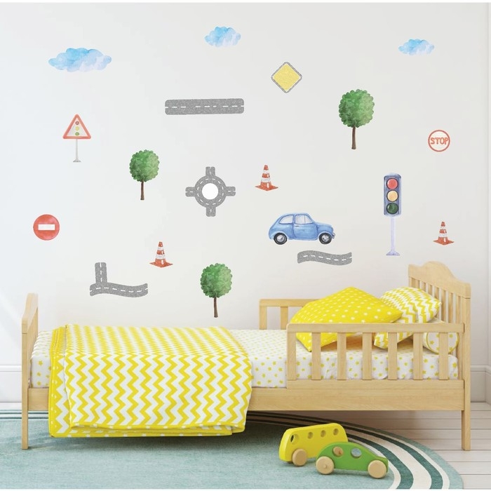 Наклейка интерьерная цветная Наклейка интерьерная цветная "Дорожное движение" 50х70 см