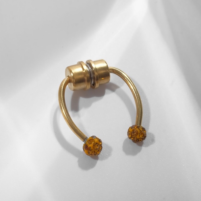 Пирсинг в нос (фейк для септума) со сменными насадками, на магните, L=17 мм, цвет золото Пирсинг в нос (фейк для септума) со сменными насадками, на магните, L=17 мм, цвет золото