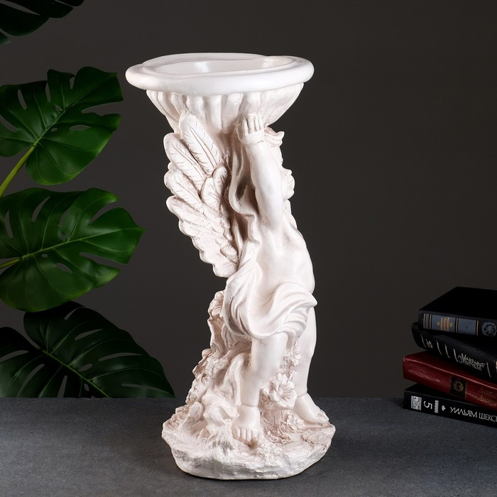 Фигурное кашпо Фигурное кашпо "Ангел с чашей" состаренный 0,6 л / 22х55х22см