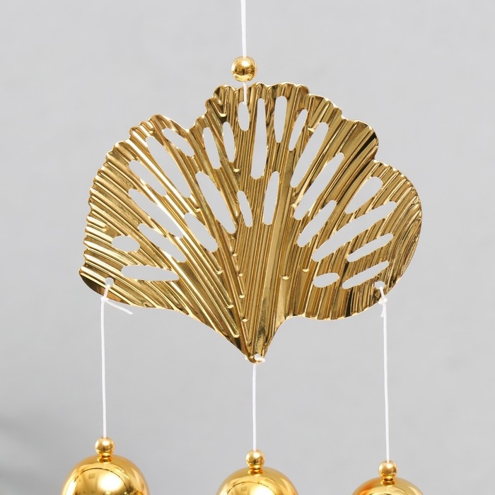 Музыка ветра металл, пластик Музыка ветра металл, пластик "Золотые листья и бабочки" 3 колокольчика 40,5х10х2,8 см