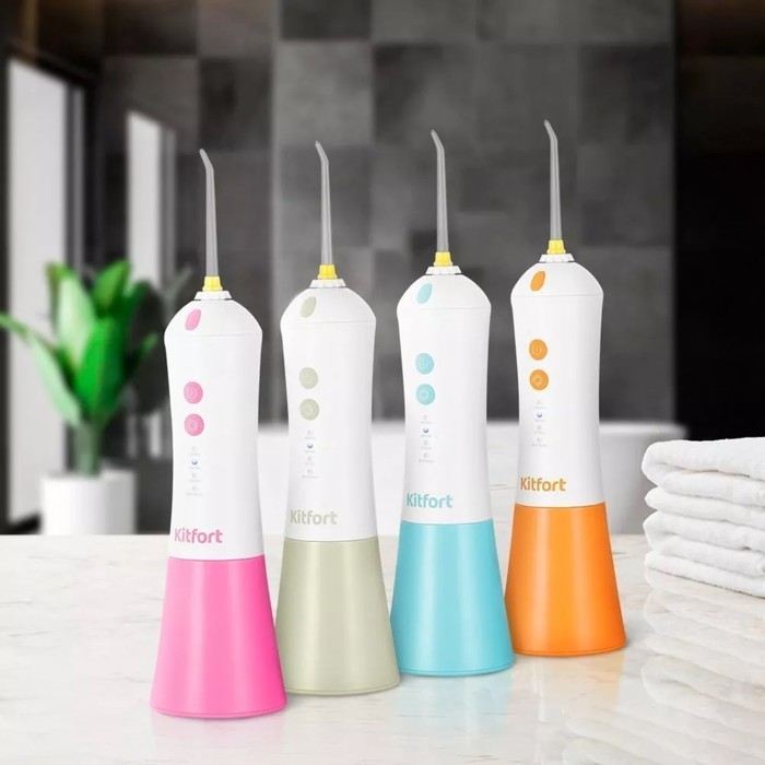 Ирригатор Kitfort КТ-2958-2, портативный, 200 мл, 4 режима, 3 насадки, от АКБ, бело-бежевый Ирригатор Kitfort КТ-2958-2, портативный, 200 мл, 4 режима, 3 насадки, от АКБ, бело-бежевый