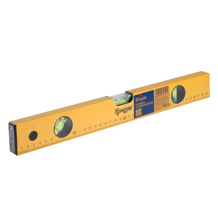 Уровень алюминиевый ТУНДРА, 3 глазка, линейка, 400 мм Уровень алюминиевый ТУНДРА, 3 глазка, линейка, 400 мм