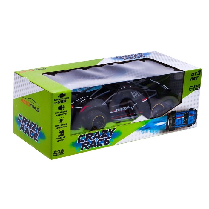 Машина радиоуправляемая RUNNER, эффект дыма, 1:16, работает от аккумулятора, цвет чёрный Машина радиоуправляемая RUNNER, эффект дыма, 1:16, работает от аккумулятора, цвет чёрный