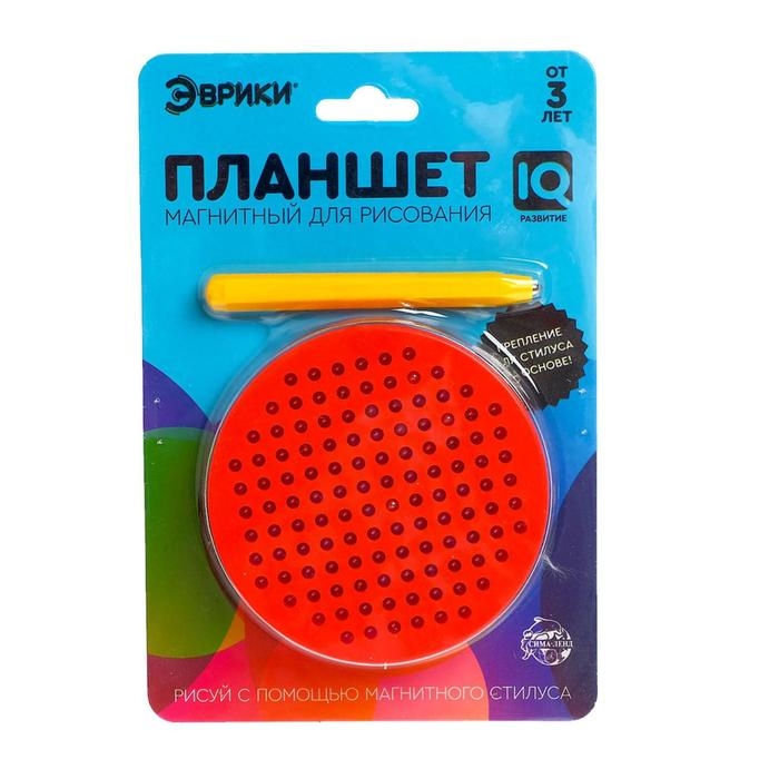 Планшет обучающий «Магнитное рисование», 120 отверстий, с креплением на обороте, цвет красный