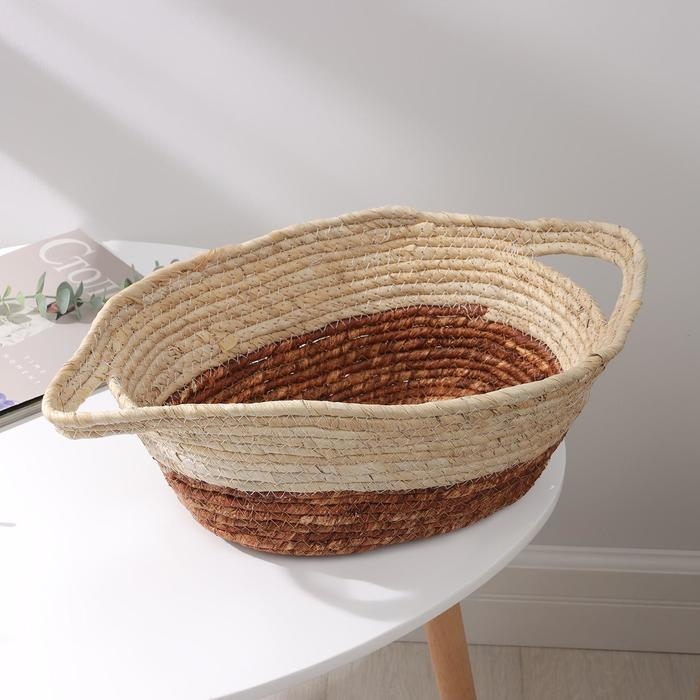 Корзина плетёная Доляна &laquo;Тэри&raquo;, с ручками, 36&times;24&times;12 см, цвет коричневый