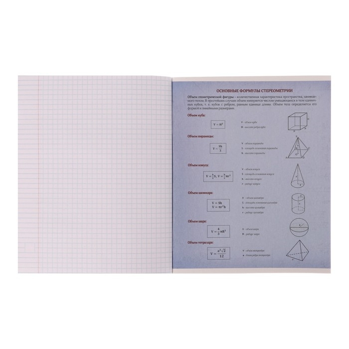 Тетрадь предметная Calligrata Тетрадь предметная Calligrata "На Чёрном", 48 листов в клетку Геометрия, со справочным материалом, обложка мелованный картон, УФ-лак, блок офсет