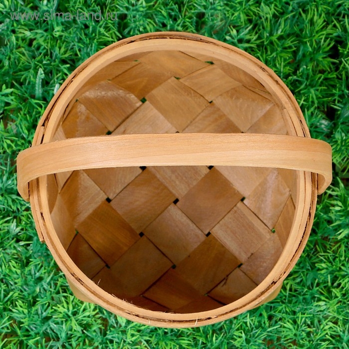 Корзинка «Лукошко», тёмная, 20×20×10/24 см, шпон Корзинка «Лукошко», тёмная, 20×20×10/24 см, шпон