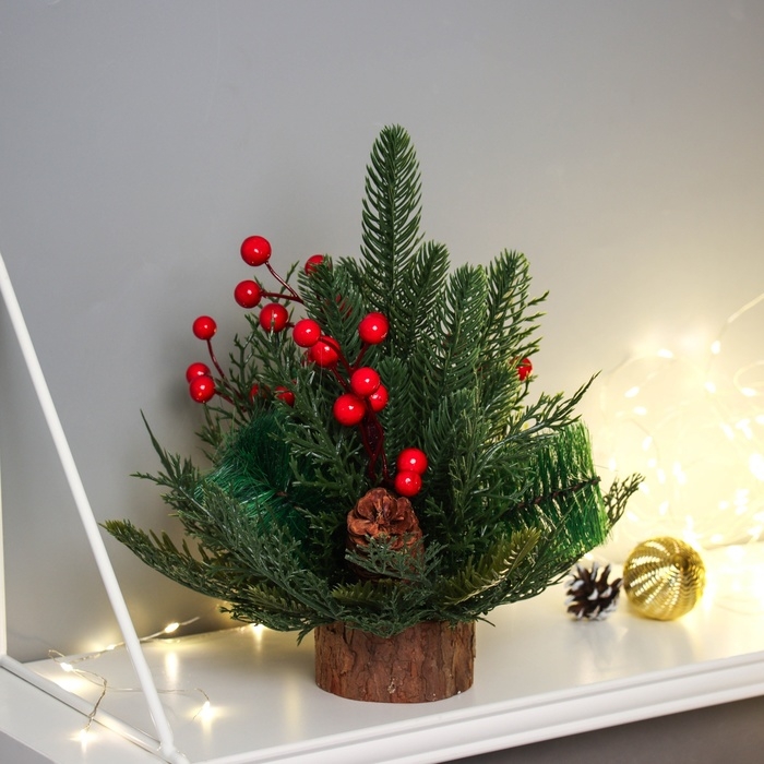 Декор  Декор "Лесной фестиваль" зелень ягоды, 30 см