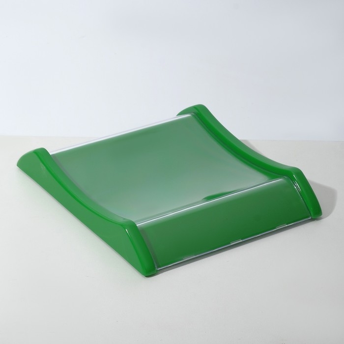 Монетница двухкомпонентная, с местом для рекламной вставки, 16,3×19,3×3, цвет зелёный