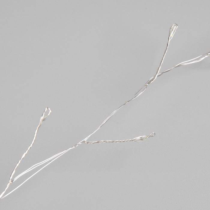 Гирлянда «Мишура» 50 м роса, IP44, серебристая нить, 1500 LED, 8 режимов, свечение тёплое белое, 36 В