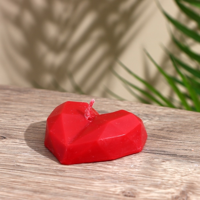 Свеча  Свеча "Сердце гранёное" 4х6х2 см, соевый воск