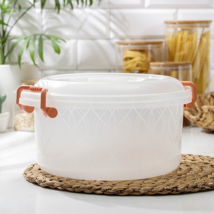 Контейнер пищевой, 5 л, прозрачный, ручки МИКС