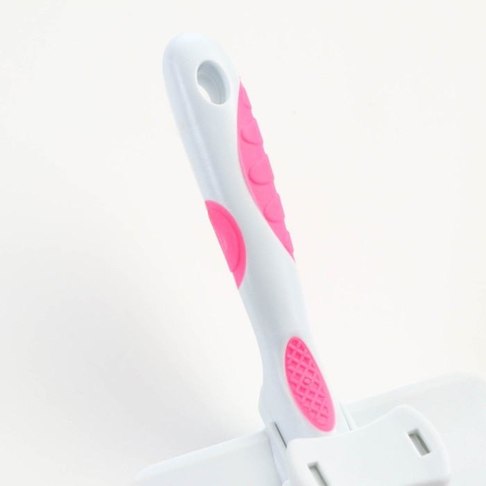 Пуходёрка с самоочисткой без капель увеличенная, 10,5 х 16,5 см, бело-розовая Пуходёрка с самоочисткой без капель увеличенная, 10,5 х 16,5 см, бело-розовая