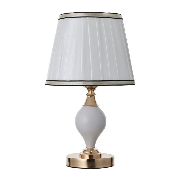 Лампа настольная  Лампа настольная "Галатея" 1х40Вт Е27 220В белый-золото 20х20х38,5 см.