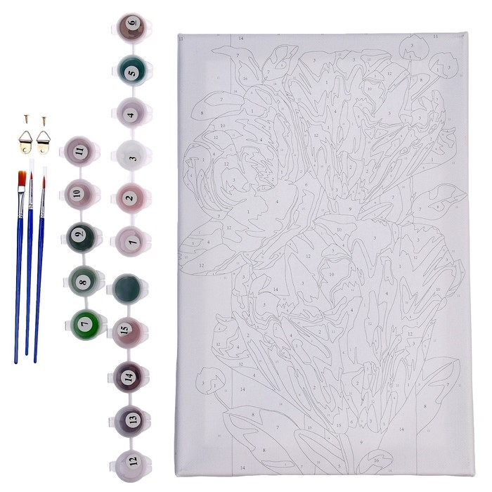 Картина по номерам на холсте с подрамником «Цветы для души», 20х30 см Картина по номерам на холсте с подрамником «Цветы для души», 20х30 см