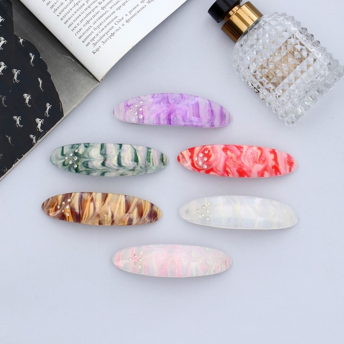 Заколка-автомат для волос Заколка-автомат для волос "Адель" разводы, 9 см, микс