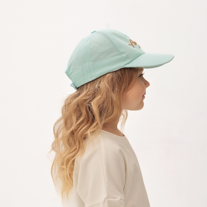Бейсболка для девочек MINAKU,цв.голубой,р-р 52 см