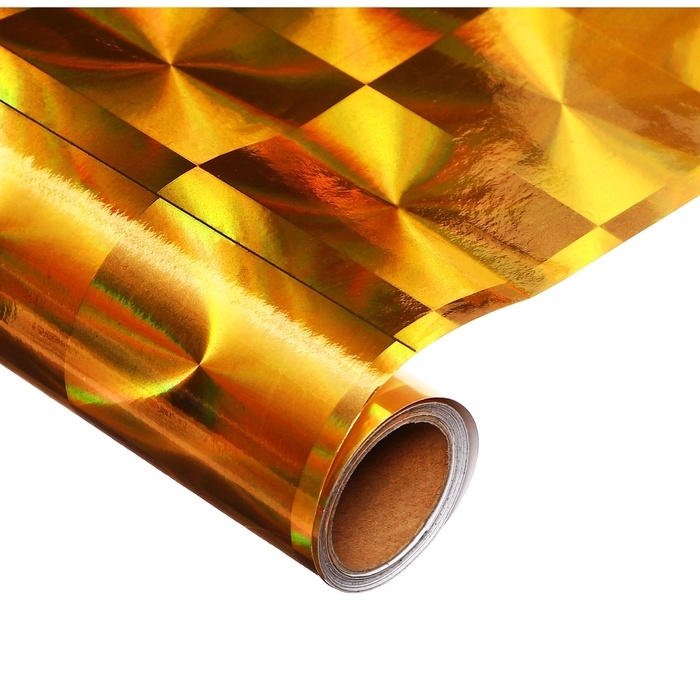 Пленка самоклеющаяся голография золотая Лучи 0,45м х3м 3мкр Пленка самоклеющаяся голография золотая Лучи 0,45м х3м 3мкр