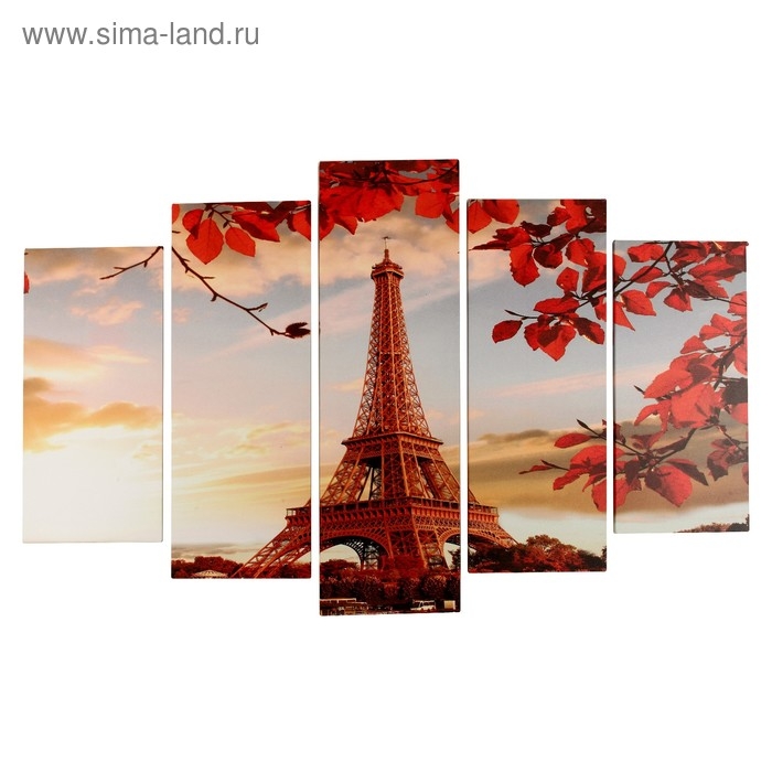 Модульная картина  Модульная картина "Эйфелева башня" (2-25х50, 2-25х67, 25х80 см) 80х140 см