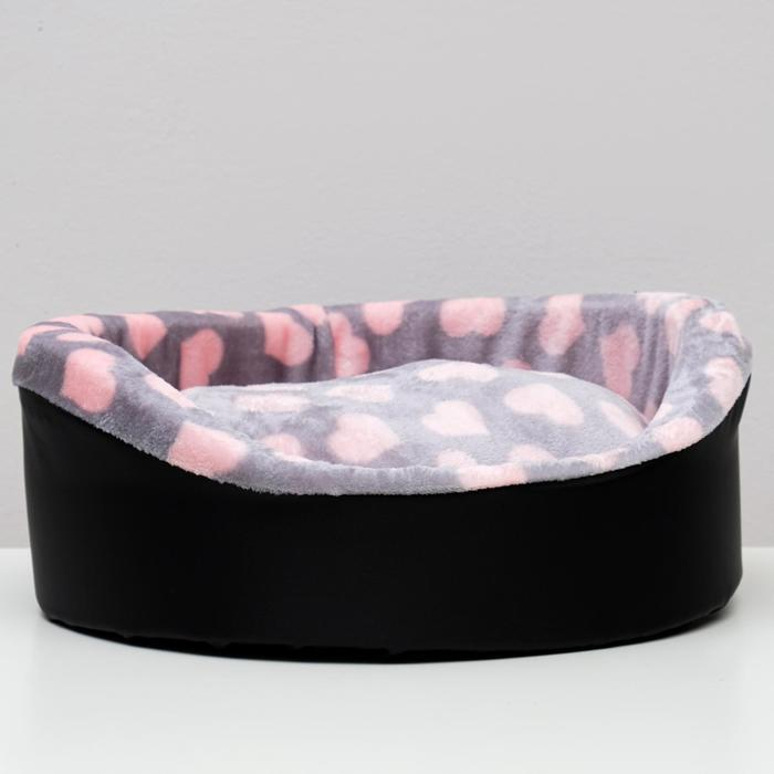 Лежанка  Лежанка "Оксфорд" №2, с мехом, 46 х 36 х 15 см микс цветов