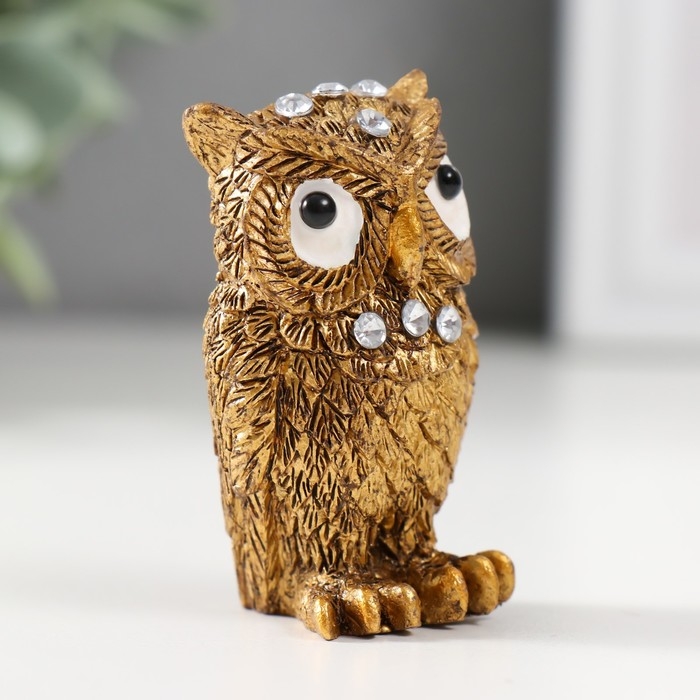 Сувенир полистоун Сувенир полистоун "Филин кофейный" стразы 5,8х3,5х2,8 см