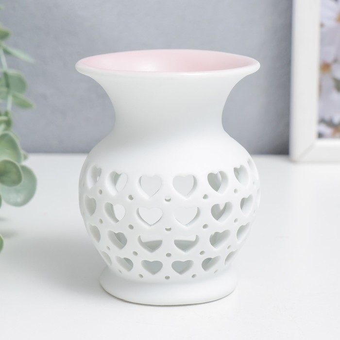Аромалампа керамика Аромалампа керамика "Сеточка из сердец" МИКС 9х7,5х7,5 см