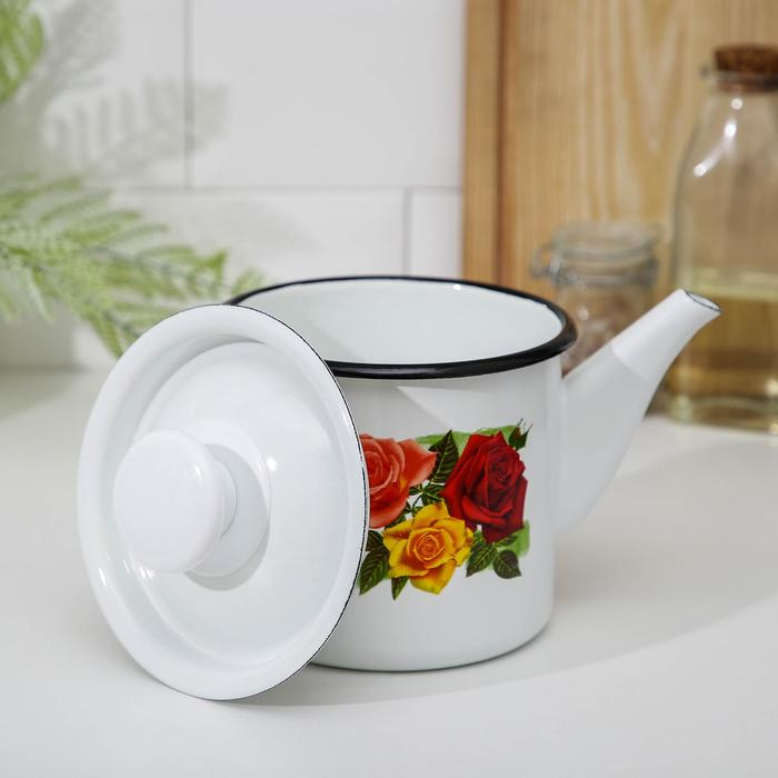 Чайник цилиндрический, 1 л, деколь МИКС, индукция, цвет белый Чайник цилиндрический, 1 л, деколь МИКС, индукция, цвет белый