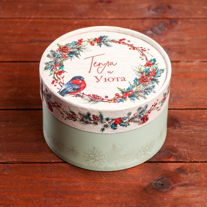 Новый год. Коробка Новый год. Коробка "Тепла и уюта" завальцованная без окна 13 х 8,5 см