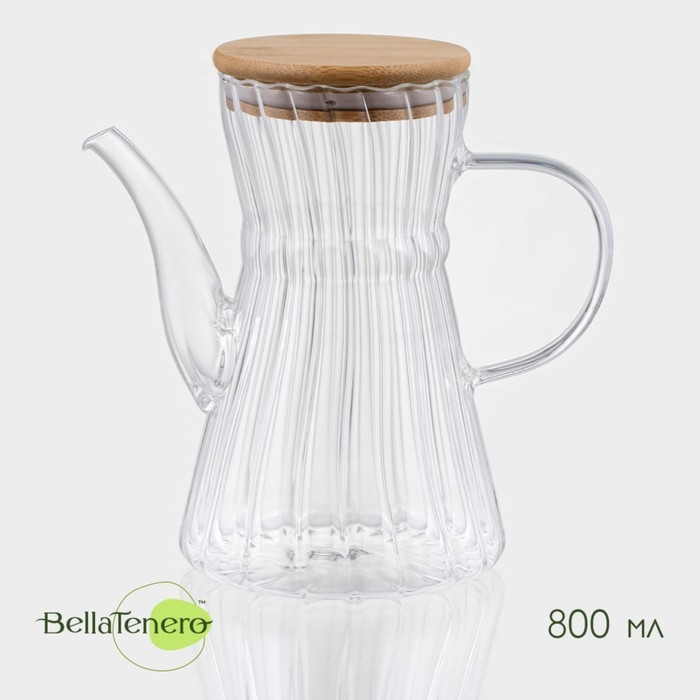 Чайник заварочный стеклянный с бамбуковой крышкой BellaTenero «Эко. Восток», 800 мл, 18×11,5×17 см Чайник заварочный стеклянный с бамбуковой крышкой BellaTenero «Эко. Восток», 800 мл, 18×11,5×17 см