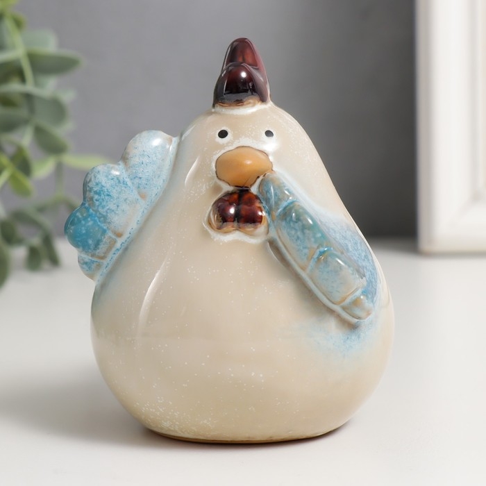 Сувенир керамика Сувенир керамика "Три курицы" голубые крылья набор 3 шт 10х8х9,5 см