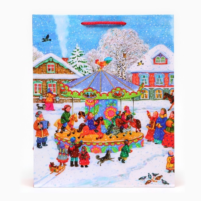 Новый год. Пакет подарочный Новый год. Пакет подарочный "Карусель", 26 х 32 х 12 см.